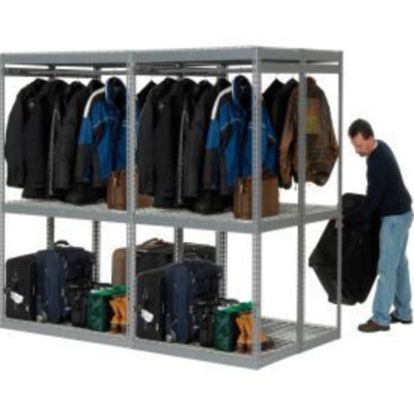 Global Equipment Boltless Luggage Garment Double Rack - 96"W x 48"D x 84"H 796549